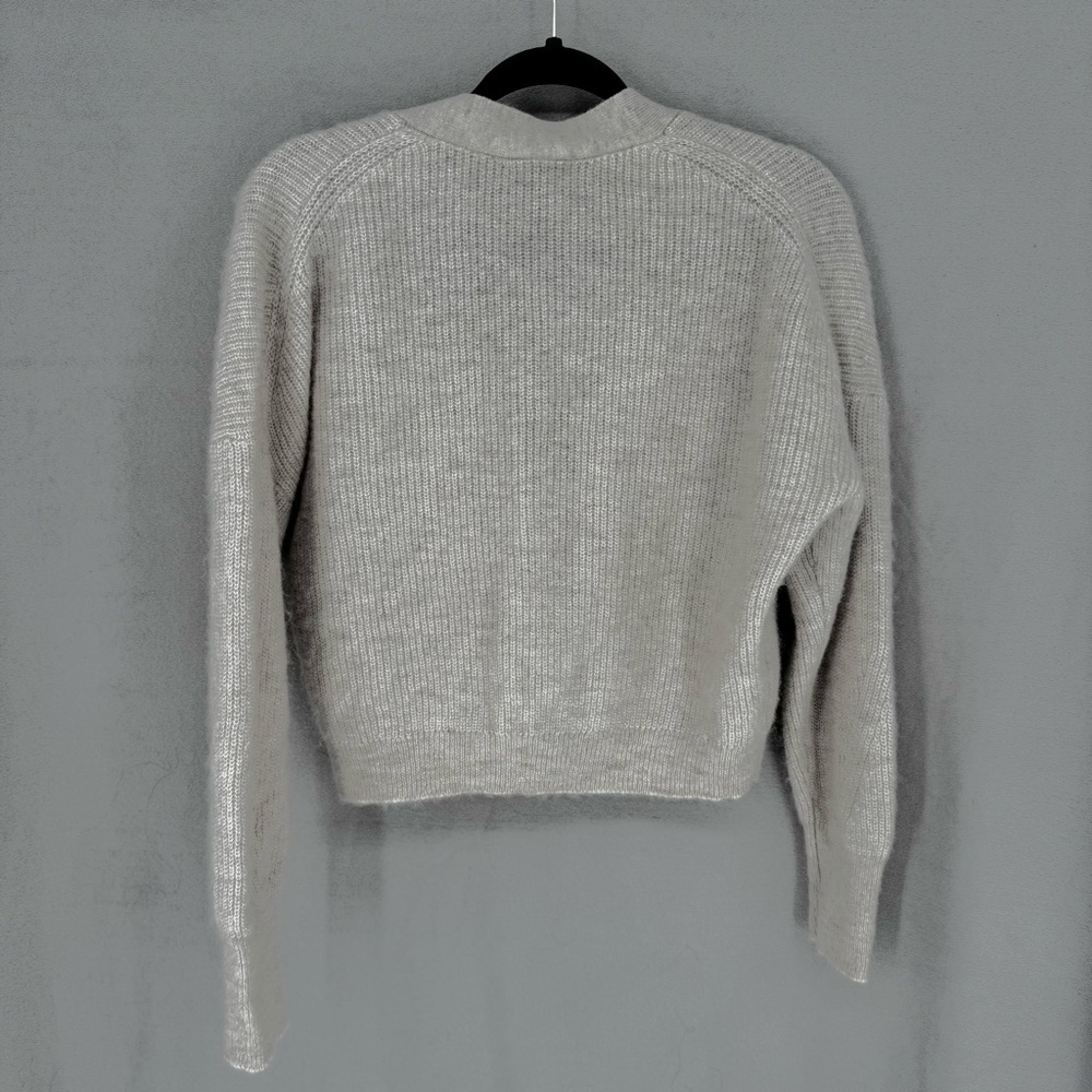 J. Crew light gray alpaca/wool blend cottagecore Cardigan Sweater - Picture 2 of 6